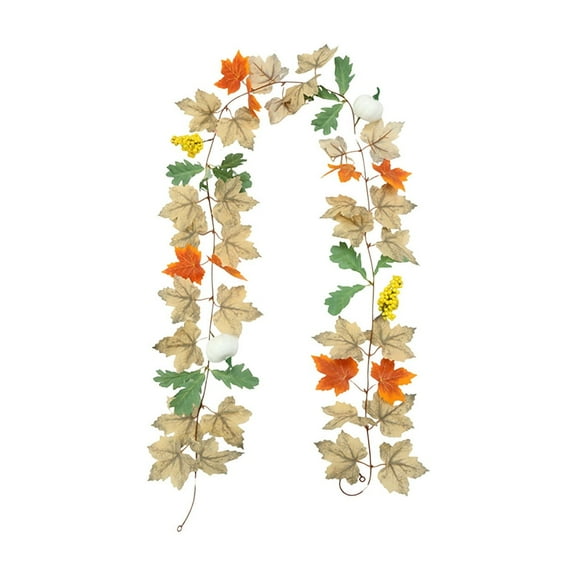 6.6 ft Wedding Fireplace Mantel Wall Hanging Maple-Leaf Garlands Artificial Fall Vine Garland for Halloween Thanksgiving Christmas Decor