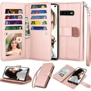 Njjex Wallet Case For Galaxy S10, For Galaxy S10 6.1" Case, PU Leather [9 Card Slots] ID Credit Holder Folio Flip