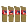 thumbnail image 6 of 12 Pairs of Big and Tall Diabetic Cotton Neuropathy Crew Socks (Khaki, Sock Size 13-16), 6 of 6