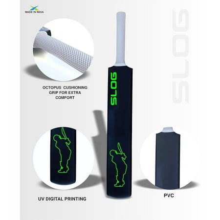 Jaspo Slog Plastic Tennis Cricket Bat Full Size Bat (34” X 4.5” Inch) For All Age Group With Comfortable Rubber Grip: