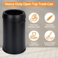 thumbnail image 2 of Lumiparty 17 Gallon Open Top Commercial Trash Can, Stainless Steel Rubbish Bin, Round Garbage Can, for Outdoor, Home Office, Restaurant, Black, 2 of 7