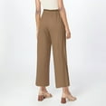 thumbnail image 4 of cFmduc Wide Leg Linen Pants for Women Summer Capri Palazzo Flowy Pants Casual Loose High Waist Drawstring Cropped Trousers with Pockets, 4 of 7