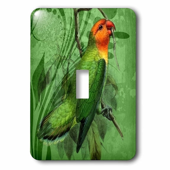 3dRose, Nyasa Lovebird Parrot Vintage Illustration from 1894 by John Gerrard Keulemans, single toggle switch
