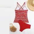 thumbnail image 6 of Runfenguu Swimsuit Bikini Swimsuit Plus Sizewomen Printed Chest Cushion Soft Backless Pants Split Swimsuit Bikini Three Piece Set, 6 of 9