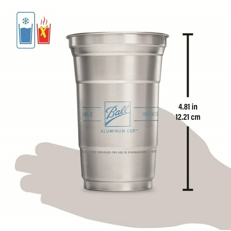 Ball Aluminum Cup, Disposable Recyclable Cold-Drink Cups, 20 oz