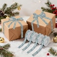 thumbnail image 7 of 5 Rolls Christmas Ribbon 1.5 inch Wide Decorative Ribbon for Gift Wrapping and Holiday Decorations Blue and Green Flowers, 7 of 7