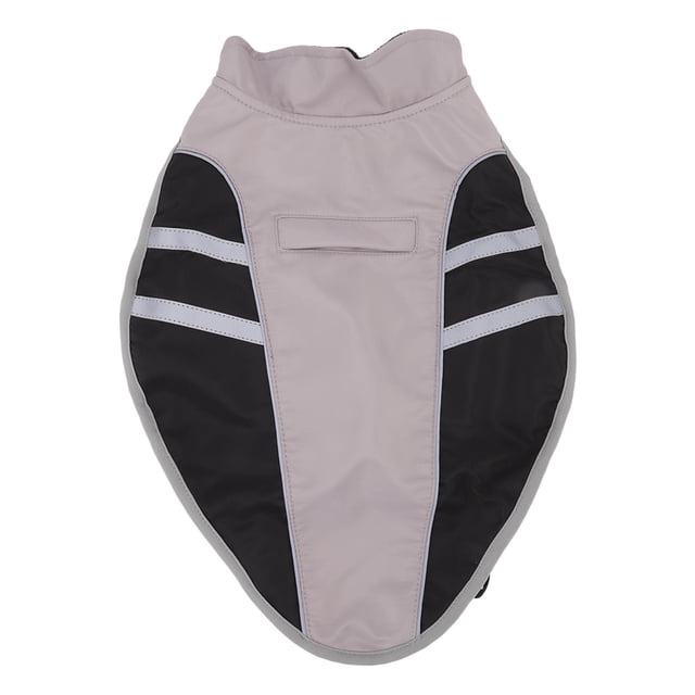 Chaqueta gris oscuro ajustable con tiras reflectantes para aventuras al aire libre, impermeable para perros talla M
