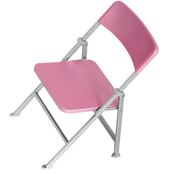 Luxshiny Mini Folding Chair Doll PVC Miniature Furniture Model 1Pcs Home Decoration
