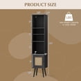 thumbnail image 4 of Giantex Slim Tall Rattan Storage Cabinet, Boho Accent Bookshelf, Freestanding Display Rack, Black, 4 of 8