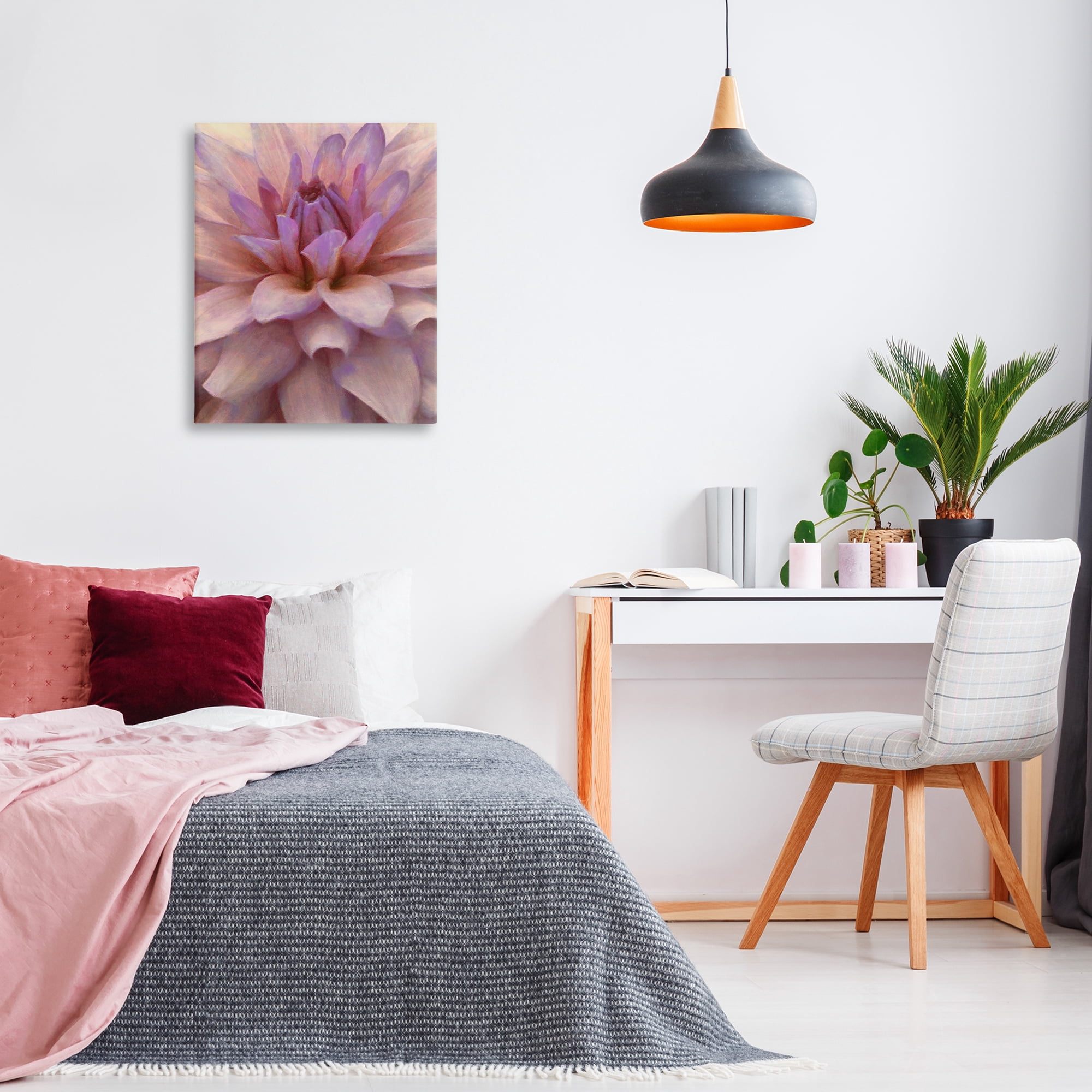 Stupell Industries Purple Dahlia Petals Botanical & Floral Painting Gallery Wrapped Canvas Art Print Wall Art, 24 x 30