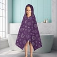 thumbnail image 6 of Purple Sun Moon Triangle Pattern Hooded Bath Towel，50"x30" for Ages 3 To 12 Kids, Quick Dry Lightweight Soft Microfiber Hood Beach Towel Cover Up for Kids, 6 of 7