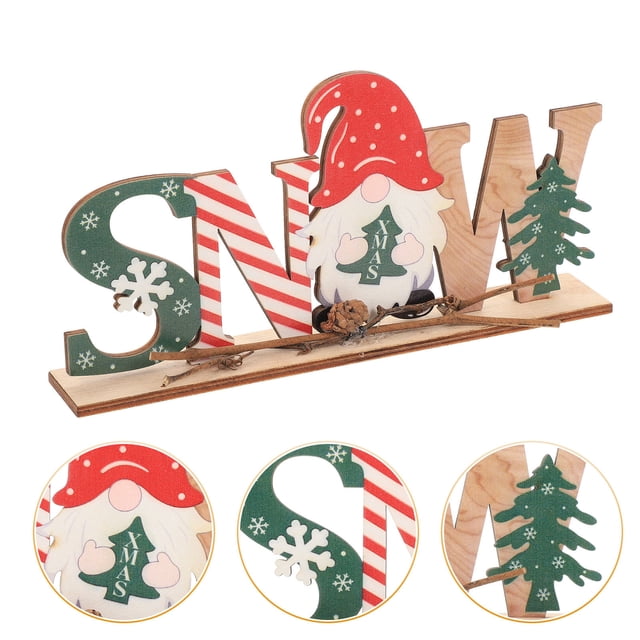 OULII Delicate Decor Letter Shape Multi-colored Wood Desktop Decoration Sign 1Pack