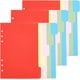 thumbnail image 1 of 25 separadores de 5 pestañas para cuaderno, hojas sueltas de plástico con encuadernación de disco, hojas divisorias de índice, separadores multicolores para cuaderno., 1 of 9