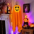 thumbnail image 6 of Harliver Halloween Hanging Ghost Decoration with Light, Light Up Hanging Ghost Decor Halloween Hanging Glowing Ghost, Halloween Indoor Outdoor Light Decorations for Holiday Party Porch Home (Orange), 6 of 7
