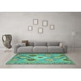 thumbnail image 3 of Ahgly Company Machine Washable Indoor Rectangle Southwestern Turquoise Blue Country Area Rugs, 2' x 5', 3 of 4