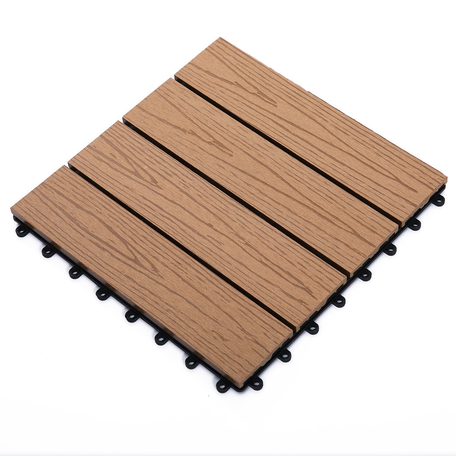 12"x 12" Wood Composite 11PCS Quick Interlocking Flooring & Patio Deck