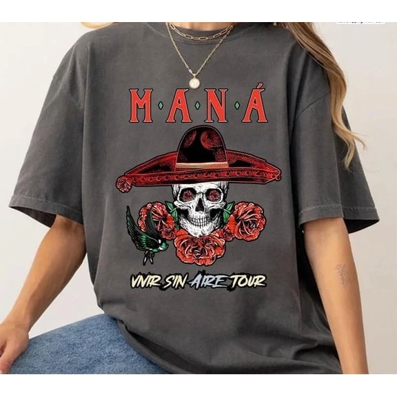 Mana Band Tour T-Shirt, Maná Vivir Sin Aire Tour Tee For Fan