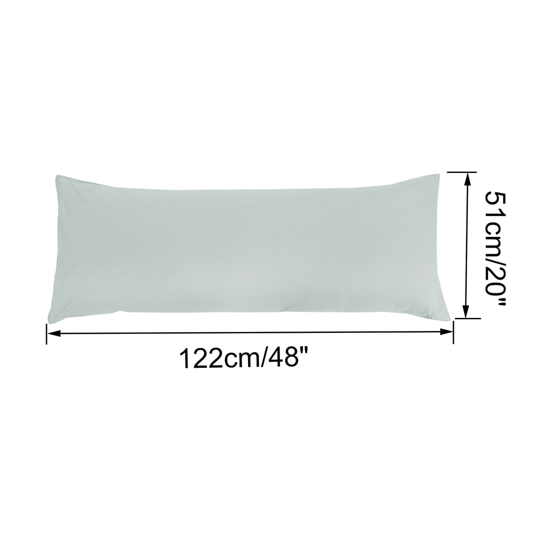 Unique Bargains 2 Pack Microfiber Body Pillow Cases Silver 20" x 48"