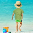 thumbnail image 4 of FORMRS Boys Rash Guard Short Sleeves Swim Shirt Quick Dry UPF 50+ Sun Protection, Sizes 3-12T, Game Day Footballs, 4 of 6
