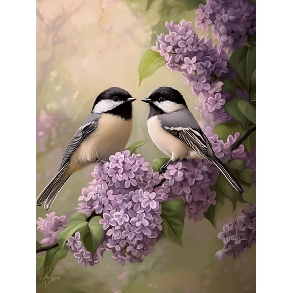 5D Wild Chickadees Diamond Art 12x16 Inch Full Drill Diamond Painting Kits for Adults & Beginners - DIY Art Crafts for Relaxation and Home Wall Decor 677A