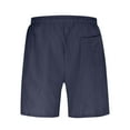 thumbnail image 2 of Mens Big and Tall Linen Shorts,Men's Linen Classic Shorts Elastic Waist Summer Beach Lightweight Board Slim-Fit Shorts with Deep Pockets,Mens Linen Shorts Drawstring, 2 of 9