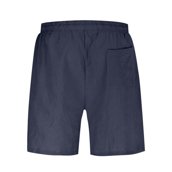 NaWent Men's Shorts Clearance Sports and Leisure Cotton and Linen Training Pants Navy L