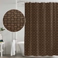 thumbnail image 3 of Brown Turquoise Bathroom Shower Curtains with Hooks, Vintage Minimalist Dark Brown Turquoise Solid Color Waterproof Fabric Washable Shower Curtain for Home Hotel Bathtub Decor 72x72 Inch, 3 of 9