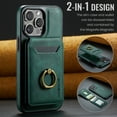 thumbnail image 6 of for iPhone 13 Wallet Case with Removable Card Holder, 360° Rotation Ring Kickstand RFID Blocking PU Leather Magnetic Clasp Shockproof Rugged Phone Case Cover for Women Men,Green, 6 of 10