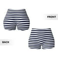 thumbnail image 3 of Sikiie Navy Blue And White Stripes Print Workout Shorts Women Scrunch Butt Gym Shorts Seamless High Waist Tummy Control Yoga Biker Athletic Shorts, 3 of 5