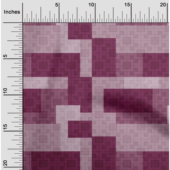 oneOone Cotton Cambric Fabric Square Geometric Print Sewing Fabric BTY 56 Inches Wide