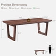 thumbnail image 2 of 51.2-Inch Large Rectangle Wood Coffee Table with U-Shaped Legs, Brown Center Table for Living Room or Office, 2 of 8