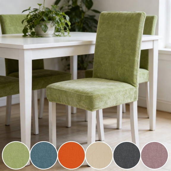 Velvet Dining Chair Cover Stretchable Slipcover – Multicolor Polyester,Washable, Fits 16.5-20.5 in Back, 15-19.7 in Seat – Home Hotel Banquet