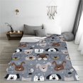 thumbnail image 5 of Honeii Cute Dog Faces Print Fleece Blanket - Throw Blanket for Bed, Sofa, Couch, Camping, and Travel , Microplush Ultra Soft Warm Blanket-40"x30", 5 of 7
