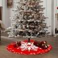 thumbnail image 4 of AYktou 35 Inch Christmas Tree Skirt, Christmas White Snowflake Pattern Xmas Tree Mats Christmas Tree Bottom Decoration Delicate Print Red Tree Shirt Christmas Tree Collar for Festival Indoor Decor, 4 of 6