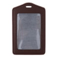 thumbnail image 2 of Tarjeta de Identificación Caja de La Tarjeta PU Soporte de Insignia de material cuero Flexible Titular de La Etiqueta Impermeable café, 2 of 6