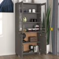 thumbnail image 5 of vidaXL Highboard HAMAR Solid Wood Pine Light Grey, 5 of 5