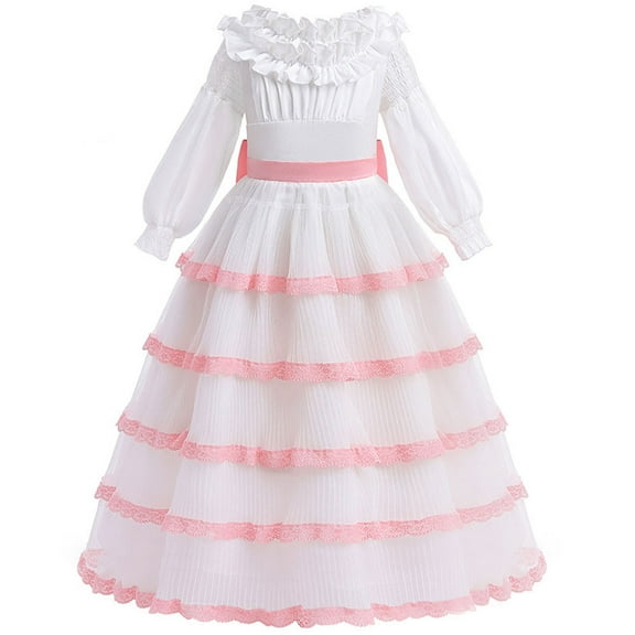 Girls Mermaid Costume Princess Dress Accessories White Wedding Birthday Outfit