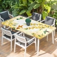 thumbnail image 2 of Watercolor Floral Table Cloths for 4 Foot Rectangle Tables, Yellow Flower Hummingbirds Botanical Spring Patio Waterproof Elastic Fitted Tablecloths, Washable Rectangular Table Cover for Camping, 2 of 8