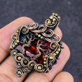 thumbnail image 3 of Natural Bi-Color Tourmaline Gemstone Copper Wire Wrap Jewelry Pendant 2.01", 3 of 4