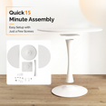 thumbnail image 6 of Tcbosik Round Dining Table with Metal Pedestal Base, 39.4" Modern Tulip Table for 4 Person, Bistro Table for Kitchen, Living Room, White, 6 of 8