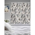 thumbnail image 3 of Bedroom Curtains 63 Inches length, Black Grey Spring Floral Window Treatment Curtain Drapes, Summer Botanical Watercolor Rustic Rod Pocket Curtain Panels for Living Room Kitchen, 42"x63", 2 Panels, 3 of 7