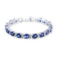 thumbnail image 3 of Beautiful Bracelet and Earring Jewelry Set with Created Blue Stones, 3 of 6