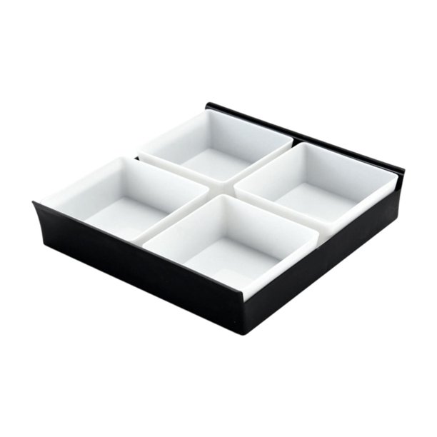 Bandeja para servir bocadillos con divisiones, bandeja para , plato para bocadillos, accesorio decorativo de cocina, contenedor versátil para 4 cuadrículas 197 x 19 x 42 cm