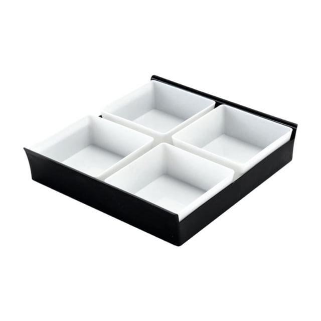 Bandeja para servir con divisiones, contenedor para caramelos y nueces, plato decorativo para aperitivos, bandeja multiusos para aperitivos y azúcar 4 cuadrículas 197 x 19 x 42 cm