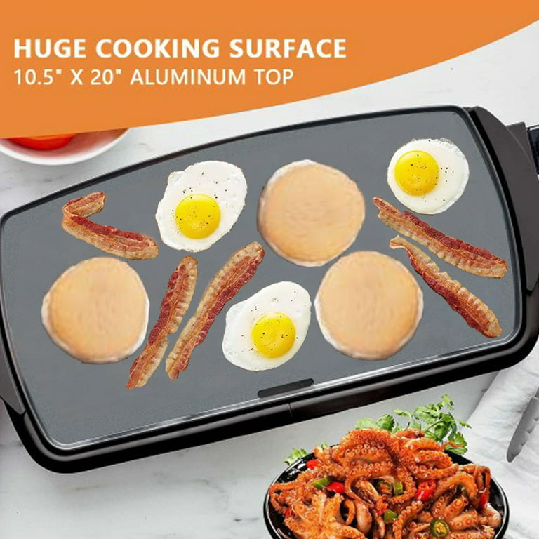 Large Ceramic Nonstick Electric Griddle for Pancakes Eggs Burgers
