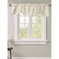 thumbnail image 2 of Tie Up Valance Curtain for Kitchen,Pastoral Ombre Pink Floral Rod Pocket Short Curtains Adjustable Tie-Up Shade Valances,Vintage Teal Vine Flower Window Treatment for Bathroom Living Room Bedroom, 2 of 8