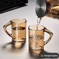 thumbnail image 4 of Juego de 6 tazas de vidrio transparente con asa, 8.8 oz, sin plomo, for bebidas frías y calientes., 4 of 7
