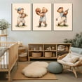 thumbnail image 3 of Teddy Bear Sports Nursery Animal Wall Hieng Cute Woodland Rugby Wall Decor Pictures Vintage Basketball Baseball Kids Room Canvas Poster Prints for Boys Room Bedroom Decorations, 3 of 6