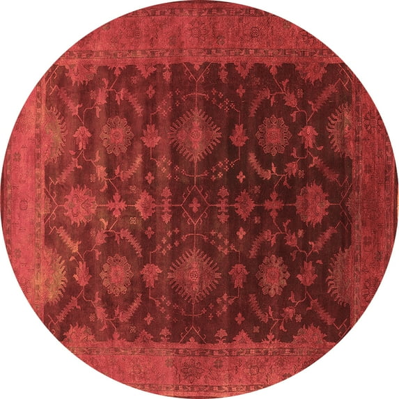 Ahgly Company Indoor Round Oriental Brown Industrial Area Rugs, 4' Round