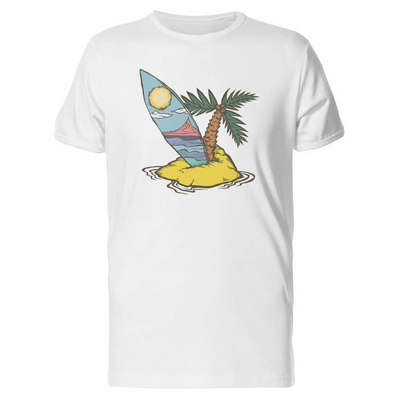 Cool Surfboard In Tropical Beach T-Shirt Men -Image by Shutterstock, Male XX-Large
